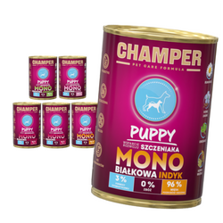 Champer Puppy Monobiałkowa 6x400g Mokra Karma Dla Szczeniąt Mix Smaków Wsparcie Rozwoju