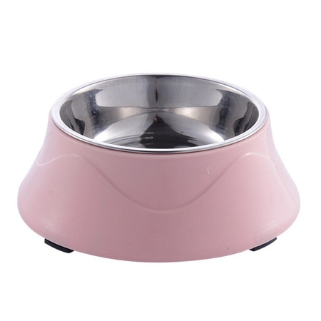 Miska dla psa kota pupila 19.2*7 cm, 2 w 1 Różowa
