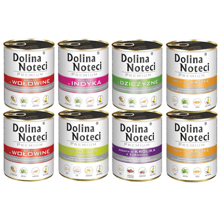 Dolina Noteci Premium Mix Smaków 8x800g Mokra Karma Dla Psa Bez Kurczaka i Ryb