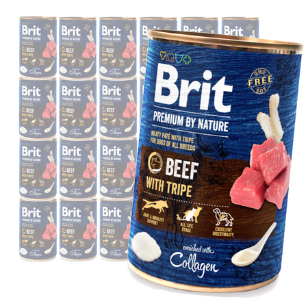 Brit Premium by Nature Adult Mokra Karma Dla Psa Wołowina Z Flakami 24x400g