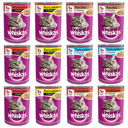 WHISKAS Adult Mix 5 Smaków 12x400g Mokra Karma Dla Dorosłych Kotów