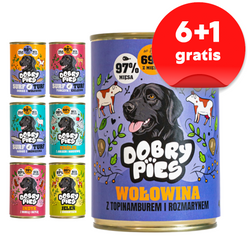 Dobry Pies 7x400g Mokra Karma Dla Dorosłych Psów Mix Smaków 6+1 GRATIS