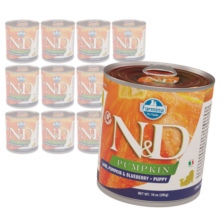 Farmina N&D Dog Lamb Pumpkin Blueberry Puppy 12x285g Karma dla Szczeniąt z Jagnięciną Dynią Borówką