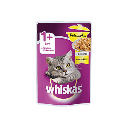 Whiskas Potrawka z Kurczakiem w Galaretce 85g*28 Saszetki Mokra karma dla kota 1+