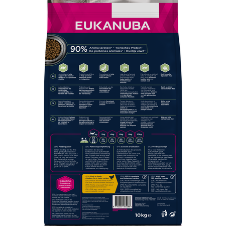 EUKANUBA Hairball Control Z Kurczakiem 10kg Sucha Karma Dla Kotów Przeciw Tworzeniu Się Kul Włosowych