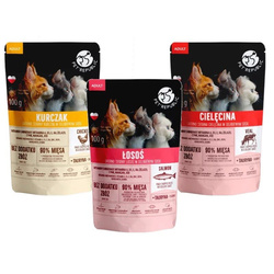 Mokra Karma Dla Kota PetRepublic Fileciki Z Cielęciną, Łososiem I Kurczakiem 3x100g