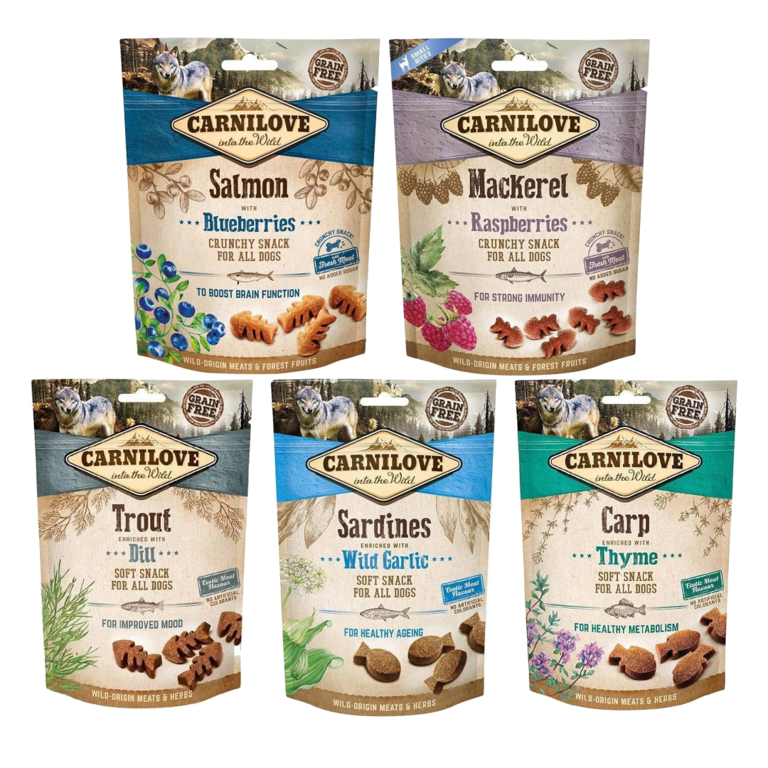 Carnilove Snack 5x200g Rybne Przysmaki dla Psa Mix 
