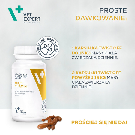 Suplementy dla psa i kota VetExpert Multivitamin WITALNOŚĆ 30 kapsułek