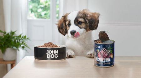 John Dog BERRY JUNIOR JAGNIĘCINA I ŚLEDŹ z borówkami 6x 800g - Mokra Karma dla szczeniąt, 96% mięsa