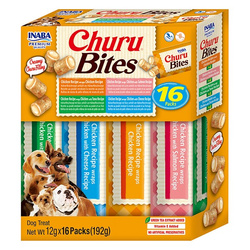 Inaba Dog Churu Bites Varitey 16x12g Przysmak Dla Psa Poduszki Z Kremowym Nadzieniem Mix Smaków