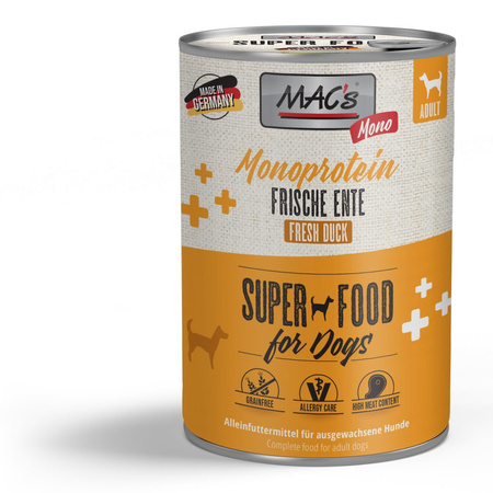 MAC's Dog Mokra Karma Monoproteinowa Z Kaczką 6x400g Dla Psów Skłonnych Do Alergii