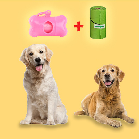 Dozownik / Dispenser na worki na psie odchody + Worki na psie kupy 1rolka /15 szt.