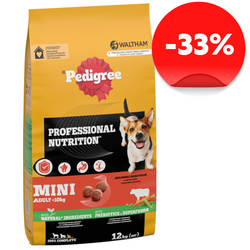 Pedigree Professional Nutrition Adult 12kg Sucha Karma Dla Psów Małych Ras Z Wołowiną I Warzywami