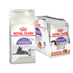 Royal Canin Sterilised Senior 10kg + Sterilised FHN 12x85g Karma Dla Kotów Dorosłych Od 7 Do 12 Roku Życia