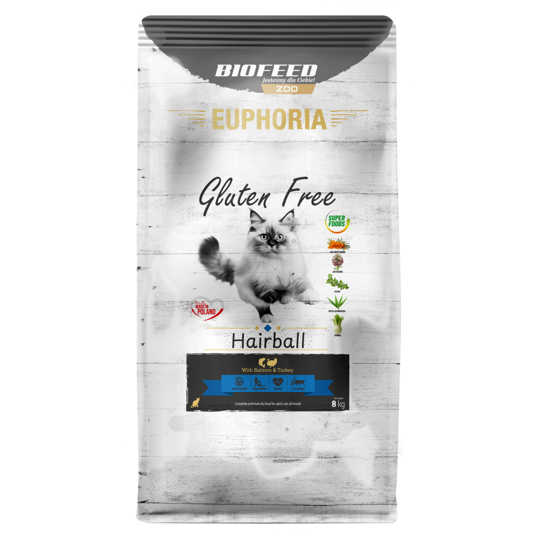 Biofeed Euphoria Gluten Free Hairball Sucha Karma Dla Kotar