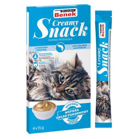 Super Benek Creamy Snack 24x15g Płynna Przekąska Dla Kotów Mix Smaków
