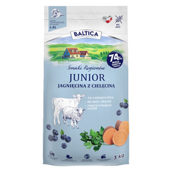 Baltica Junior Jagnięcina z Cielęciną XL 3kg Hipoalergiczna Sucha Karma Dla Szczeniąt Dużych Ras