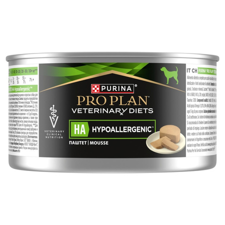 Pro Plan Veterinary Diets HA Hypoallergenic 6x195g Mokra Karma Mus Dla Psów Z Nietolerancją Pokarmową