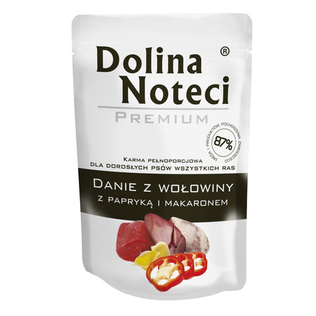 Dolina Noteci Premium Danie z Wołowiny Papryką i Makaronem 100g Mokra Karma Dla Psa
