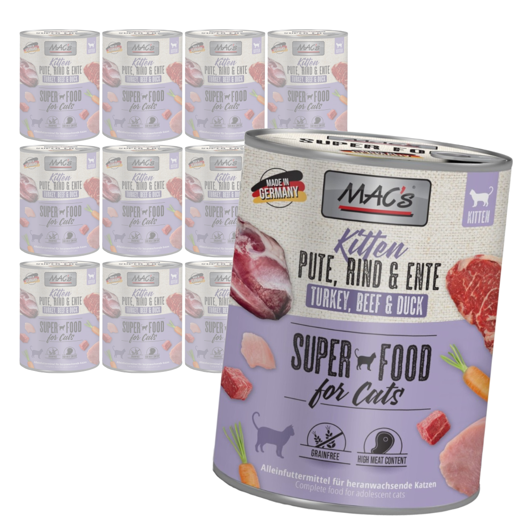 MAC's Kitten Bezzbożowa Mokra Karma Dla Kociąt Indyk Wołowina Kaczka