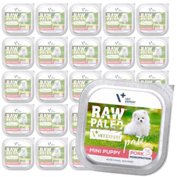 Raw Paleo Pork Pate Mini Puppy 24x150g Monoproteinowa Mokra Karma Pasztet Dla Szczeniąt Małych Ras Z Wieprzowiną