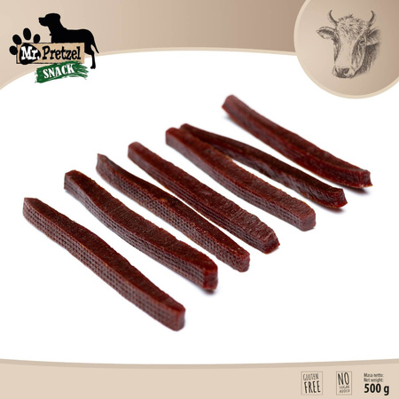 Mr. Pretzel Przysmak Dla Psa Miękkie Paski Z Wołowiny 500g