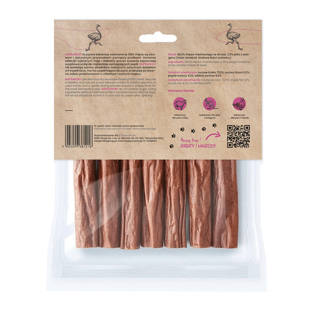 Happy Snacky NAPSANOSY ZE STRUSIA 7 szt. - naturalny przysmak, przekąska dla psa