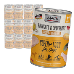 MAC's Dog Bezzbożowa Mokra Karma Z Kurczakiem I Żurawiną 12x400g Dla Psa Na Stawy Drogi Moczowe Infekcje