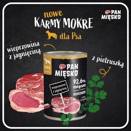 Pan Mięsko Wieprzowina z Jagnięciną 400g Mokra Karma Dla Psa