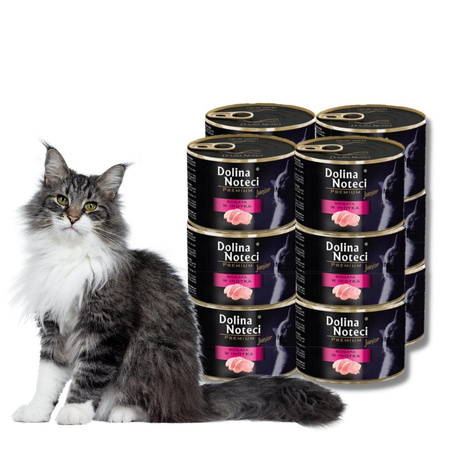 Dolina Noteci JUNIOR PREMIUM 12x185g bogata w indyka Mokra karma dla kota