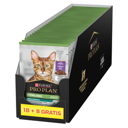 Purina Pro Plan Adult Sterilised Maintenance 26x85g (18+8 GRATIS) Mokra Karma Dla Kota z Kaczką w Sosie