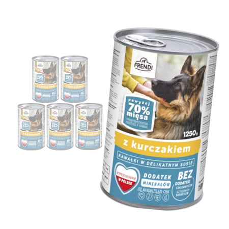 Frendi Kawałki z Kurczakiem w Sosie 6x1250g Mokra Karma Dla Dorosłych Psów Wszystkich Ras