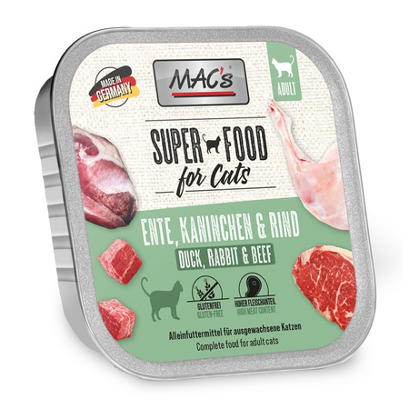 MAC's Cat Multipack 6x100g Bezzbożowa Mokra Karma Dla Kota Kurczak Kaczka Indyk Łosoś Królik Wołowina