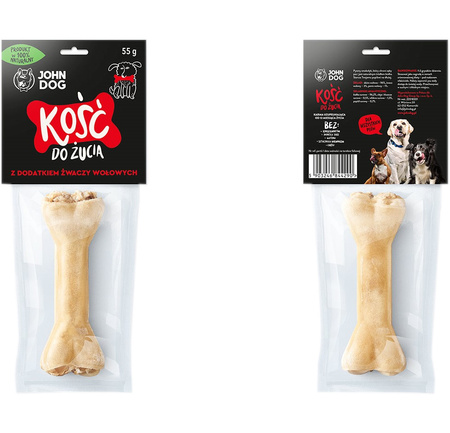 Przysmak Dla Psa John Dog Kość Do Żucia Ze Żwaczem Wołowym 12cm