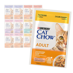 Purina Cat Chow Adult Mix Smaków 12x85g Mokra Karma Dla Kota w Galaretce i Sosie