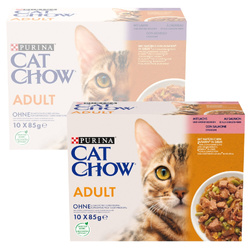 Purina Cat Chow Adult 20x85g Mokra Karma Dla Kota z Łososiem i Jagnięciną w Galaretce