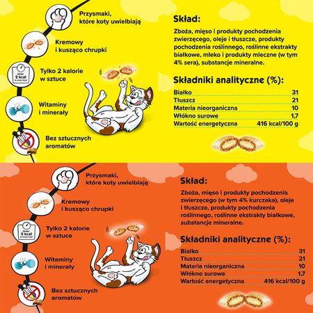 Dreamies zestaw Mega Pack 2x180g Przysmaki dla kota Ser + Kurczak