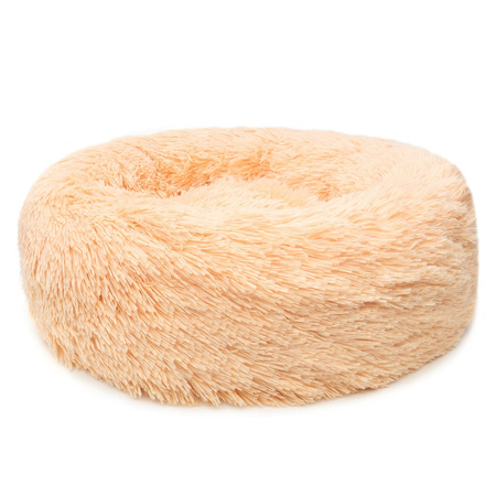 Legowisko Dla Psa I Kota Pluszowe XS 40cm Ciepłe Beżowe