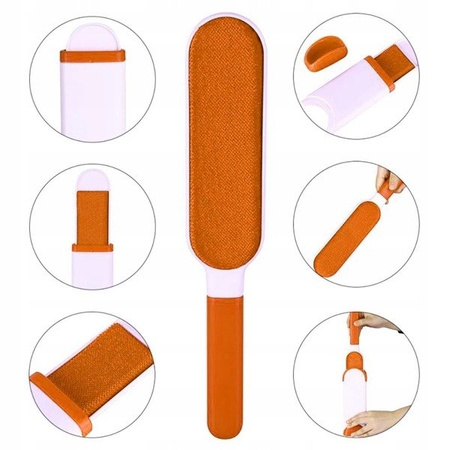 Szczotka Do Czyszczenia Ubrań Tapicerki Z Sierści Pomarańczowa