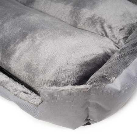 Legowisko prostokątne dla psa i kota XS 54x42cm SZARE z wyjmowaną poduszką 47x35cm