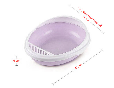 Owalna Kuweta Dla Kota OTWARTA PC-YK08 Lawendowa 41x34x9cm + ŁOPATKA GRATIS