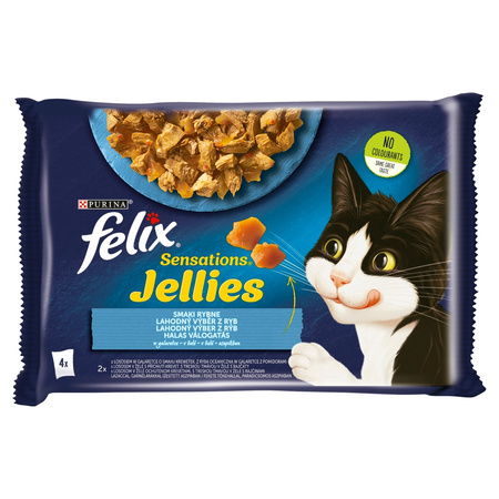 Felix Sensations Jellies Karma Dla Kotów Smaki Rybne W Galaretce 13x340g (52x85g) Łosoś Ryba Oceaniczna