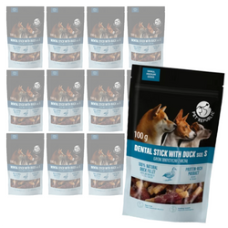 PetRepublic Gryzak Dentystyczny 12x100g Bezzbożowy Przysmak Dla Psa Z Kaczki Rozmiar S