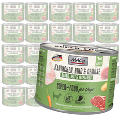 MAC's Dog 24x200g Bezzbożowa Mokra Karma Dla Psa z Królikiem Wołowiną i Warzywami