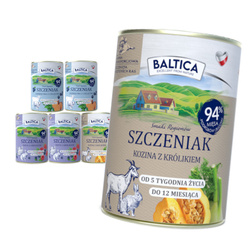 Baltica Mix Smaków 6x400g Bezzbożowa Mokra Karma Dla Szczeniąt Jagnięcina Indyk Kozina