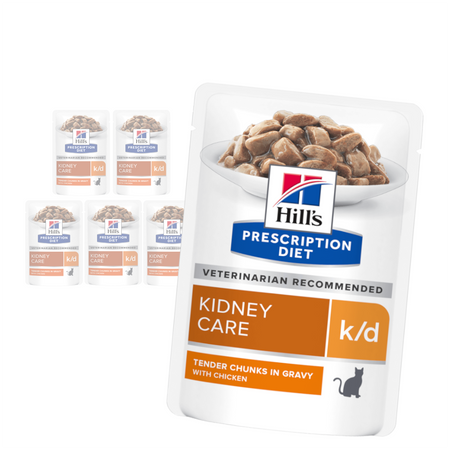 Hill's Prescription Diet k/d Kidney Care 6x85g Mokra Karma W Sosie Z Kurczakiem Dla Kota Z Niewydolnością Nerek