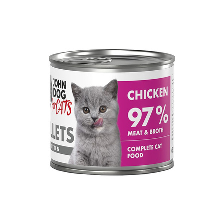 John Dog for Cats Mokra Karma Dla Kociąt Filety Z Kurczaka 24x140g