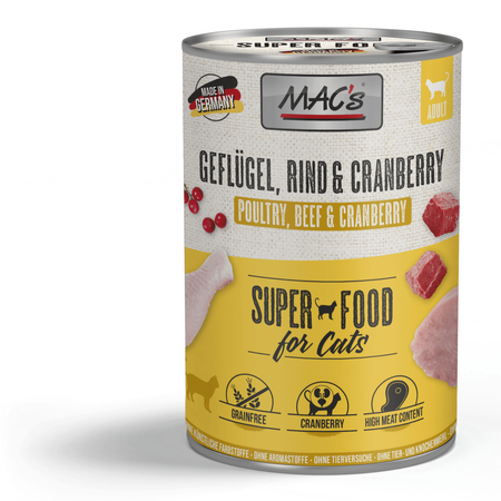 MAC's Cat Mokra Karma Dla Kota Mix Smaków 12x400g Drób Cielęcina Indyk Jagnięcina Łosoś Kurczak