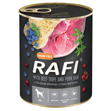 Rafi Mokra Karma Dla Psów Dorosłych Z Żołądkami Wołowymi I Szynką Wieprzową 12x800g