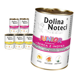 Dolina Noteci Premium Junior 6x400g Mokra Karma Dla Szczeniąt Żołądki z Kurczaka Serca Indyka